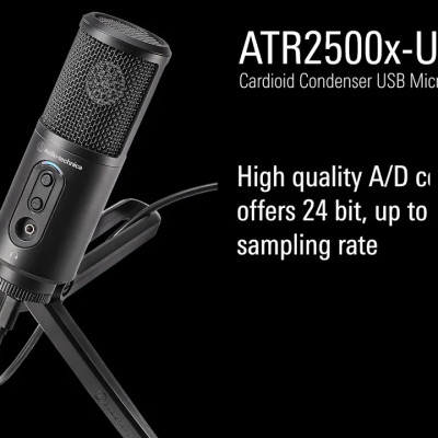 Audio-Technica ATR2500X-USB - Micro USB Condenser Cho Streamer, Kết Nối Type-C, Hướng Thu Cardioid, Kiểm Âm Thời Gian Thực- Hàng chính hãng
