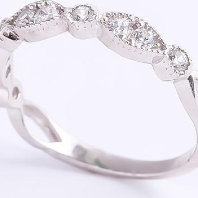 Nhẫn bạc đính đá xuyến chi nữ cao cấp Gix Jewel N27