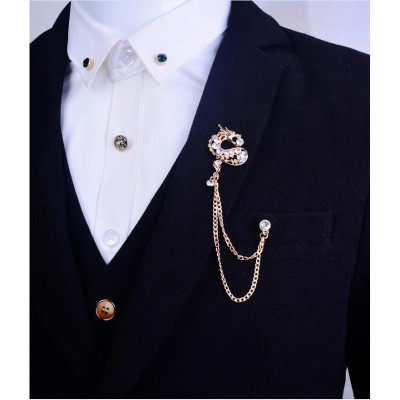 Ghim cài áo - lapel pin - Phụ kiện Trâm Cài Áo rồng xích tặng kèm hộp