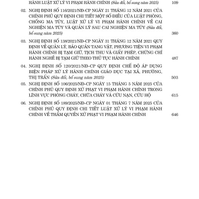 Luật Xử lý vi phạm hành chính (sửa đổi, bổ sung năm 2025) và các văn bản hướng dẫn thi hành