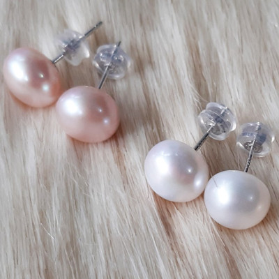 Bông tai bạc ngọc trai nuôi BHBT374