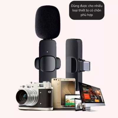 Micro Thu Âm Cài Áo Không Dây (2 Mic) Cho Điện Thoại Android Cổng Type C Lọc Tiếng Ồn Xa 20m Máy Tính Bảng Máy Ảnh Hỗ Trợ Quay Video Tiktok Livestream Review Vlog Youtube Chất Lượng Cao – Hàng Nhập Khẩu