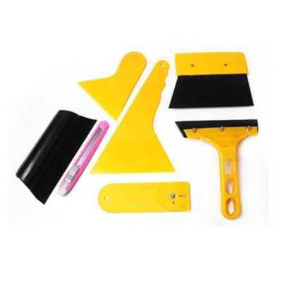 Bộ dụng cụ 7 món dùng dán Tem Decal xe Ô tô Xe Máy - Tặng 1 bộ dán gương hậu