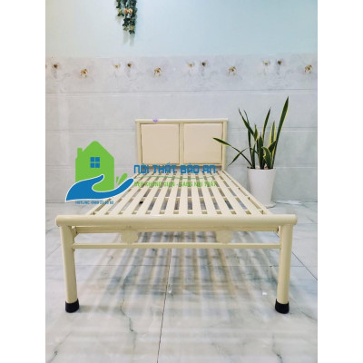 Giường sắt kích thước ngang từ 0,8M đến 1m8 dài 2M – GS50 mẫu đơn giản, tiện dụng, dễ dàng tháo ráp di chuyển.