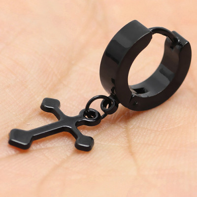 Bông tai thánh giá BT166 - Màu đen