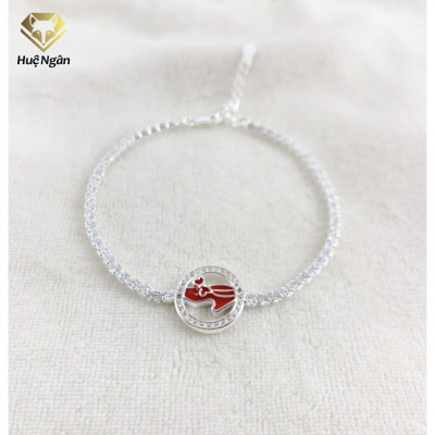 Lắc tay bạc 925 Huệ Ngân -Đôi Hài Tình Yêu X19