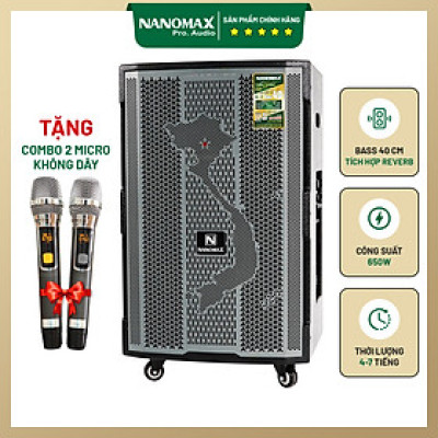Loa Kéo Công Suất Lớn Nanomax SK-0209 Bass 4 Tấc 40cm Công Suất 650w Karaoke Bluetooth Hàng Chính Hãng