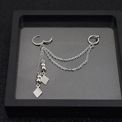 Khuyên tai bông tai hai chỗ đeo độc lạ cool ngầu