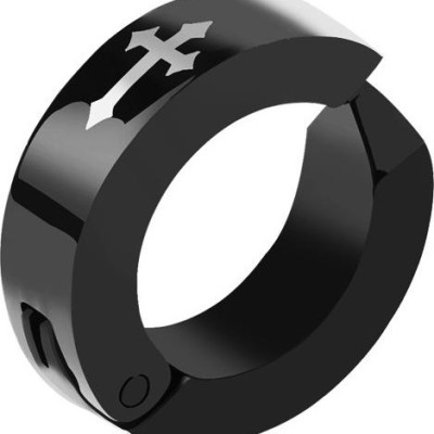 Bông tai titan kẹp vành dày khắc hoạ tiết CT 1 đôi