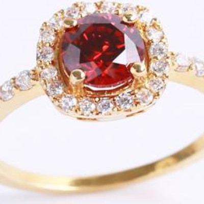 Nhẫn bạc đẹp cho nữ đính đá Cz đỏ cao cấp tphcm Gix Jewel N14