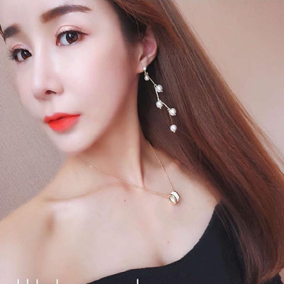 Bông tai nữ ngọc trai ziczac 