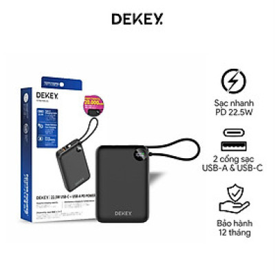 Pin Dự Phòng DEKEY Power Pioneer 20.000mAh 22.5W USB-C PD Power Bank chính hãng Japan_ Hàng chính hãng