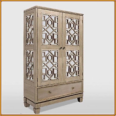 Kệ trang trí Vintage Juno Sofa cánh kính kèm đèn led chiếu sáng hiện đại 