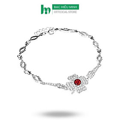 Lắc Tay Nữ Cỏ 4 Lá May Mắn Bạc Hiểu Minh LTU329F