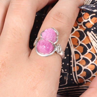 Nhẫn bạc tỳ hưu đá ruby ni 18 mệnh hỏa, thổ - Ngọc Quý Gemstones
