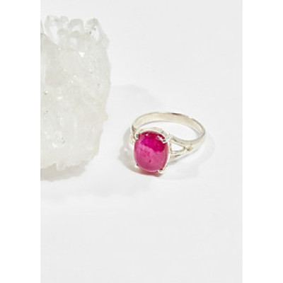 Nhẫn bạc đá Ruby oval ni17 mệnh hỏa , thổ - Ngọc Quý Gemstones