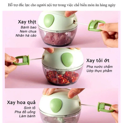 Máy Xay Tỏi Ớt Cầm Tay 180ml Thiết Kế Hình Chú Heo Siêu Dễ Thương, Máy Xay Đa Năng Đồ Ăn Dặm Dạng Kéo Mini Đa Năng 