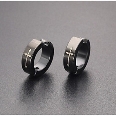 Bông Tai Nam Khoen Tròn Loại Kẹp Ko Cần Bấm Lỗ Tai Chất Liệu Thép Titan Ko Rỉ Ko Dị Ứng TT 0950 - 1 Cặp