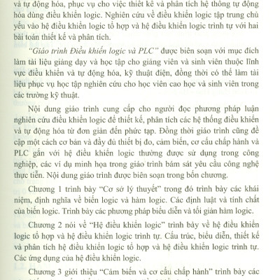 Giáo Trình Điều Khiển LOGIC VÀ PLC (Giáo Trình Dùng Cho Kỹ Sư, Sinh Viên Ngành Kỹ Thuật Điện, Kỹ Thuật Điều Khiển Và Tự Động Hóa) (Tái bản 2024) - Đỗ Trung Hải, Nguyễn Thị Mai Hương, Đinh Văn Nghiệp
