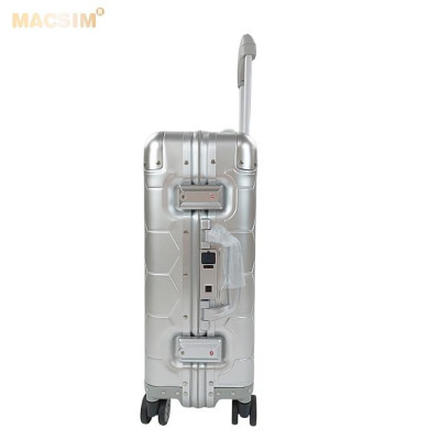 Vali hợp kim nhôm nguyên khối MS1317 Macsim cao cấp màu bạc cỡ 20inches