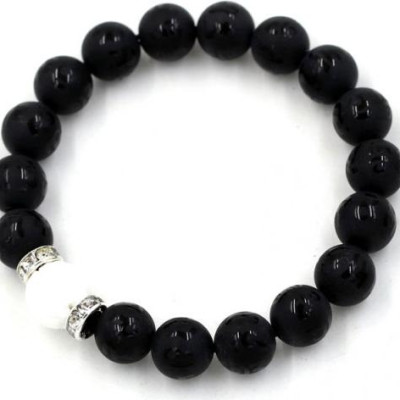 Vòng tay chuỗi hạt thạch anh đen khắc Phật chú 10 ly MSA110 (10cm)