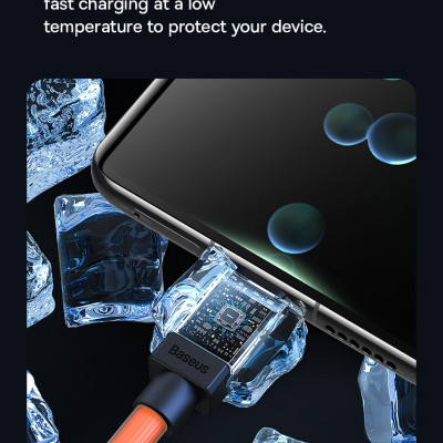 Cáp sạc nhanh, truyền dữ liệu PD 100W, Ba-se-us CoolPlay Series Fast Charging Data Cable Type-C to Type-C 100W với chất liệu có độ bền cao, độ dẻo dai và công nghệ sạc nhanh Power Delivery - Hàng chính hãng