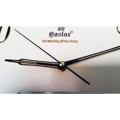 Đồng Hồ Treo Tường EASTAR Tròn Kim Điện tử - Máy KIM TRÔI - LỊCH Vạn Niên và NHIỆT KẾ Điện tử - Mặt Vàng – Bảo Hành 1 Nă