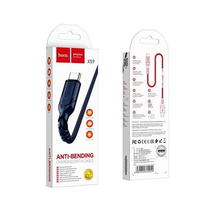 Cáp sạc nhanh 3A Hoco X59 chân Type-C dây dù siêu bền cho Android dài 1M ( 3 màu ) - Hàng chính hãng