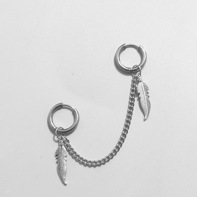 Bông tai hai chỗ đeo mix lông vũ sành điệu