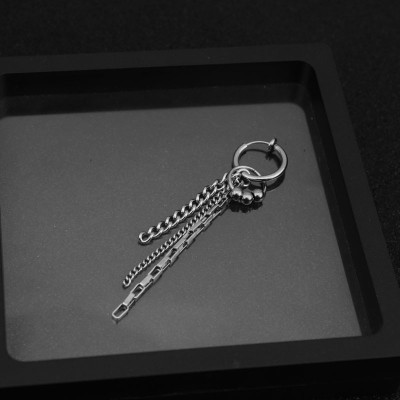 Khuyên tai hoa tai ba xích so le mix hạt soái ca