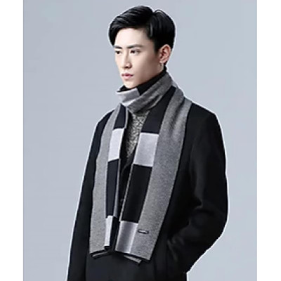 Khăn choàng nam cao cấp thời trang Hàn Quốc màu sọc xám dn19121523