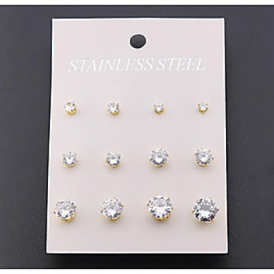 Bông Tai Nam Nữ 1 Hạt Đá  Chất Liệu Thép Titan Không Đen Không Dị Ứng TT 1689