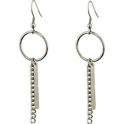 Bông tai nam nữ xỏ lỗ thiết kế thanh dẹt style thần tượng