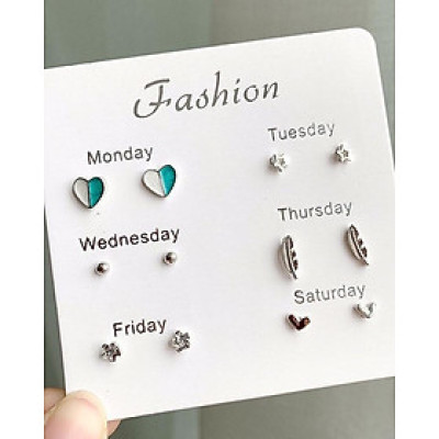 Set 6 hoa tai kiểu dáng đơn giản phong cách Hàn Quốc 