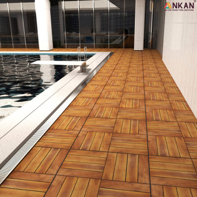 Vỉ Gỗ Lót Sàn Thương Hiệu ANKAN, Loại 4 Nan Lớn, Ván Sàn Gỗ Vỉ Nhựa Dùng Để Trang Trí Ban Công Ở Các Khu Chung Cư, Khu Nhà Ở Và Các Biệt Thự, Resort Cao Cấp, Siêu Bền, Hàng Xuất Khẩu Đi Mỹ