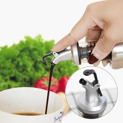 Chai rót dầu ăn, nước tương thủy tinh bọc Inox 304 cao cấp 300ml bằng thủy tinh chai hũ lọ gia vị dụng cụ nhà bếp tiện ích VANDO