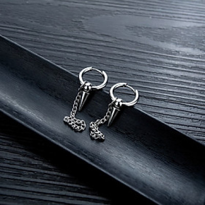 Bông tai xích lỗ tròn mạnh mẽ thời thượng 1 đôi unisex