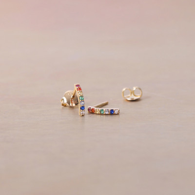 Bông tai bạc cầu vồng cao cấp sang trọng cá tính Gix Jewel BT18