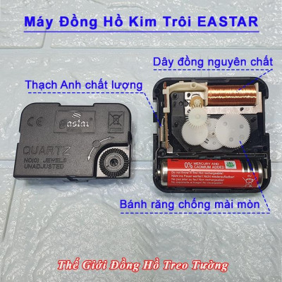 Máy Đồng Hồ KIM TRÔI CAO CẤP EASTAR – Kim DẠ QUANG (*) - Bảo Hành 1 Năm – Tặng Pin Maxell