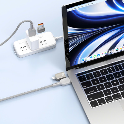 Cáp Sạc Đa Năng 4in1 sạc nhanh 100W dài 200cm USB-C + USB-A ra Type-C + L cho iPhone / cho iPad/ cho Macbook Laptop / Điện thoại thông minh hiệu WIWU Raptor - Chống Rối, Siêu Bền, Chip Thông Minh Tích Hợp, Sạc An Toàn - Hàng nhập khẩu