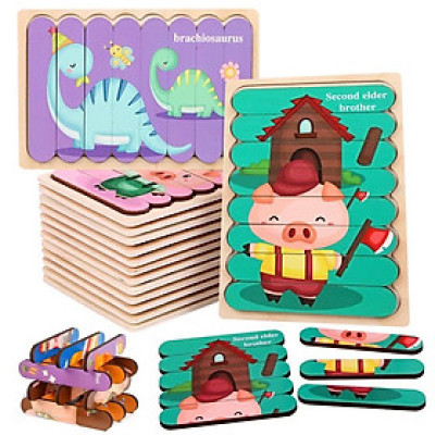 Đồ Chơi Ghép Hình Puzzle 2 Mặt Giúp Bé Phát Triển Tư Duy Logic (1 Tranh Họa Tiết Ngẫu Nhiên)