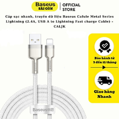 Cáp sạc nhanh Baseus Cafule Metal Series USB-IP CALJK  2.4A - hàng chính hãng