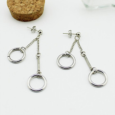 Khuyên tai bông tai xích vòng mix thanh unisex