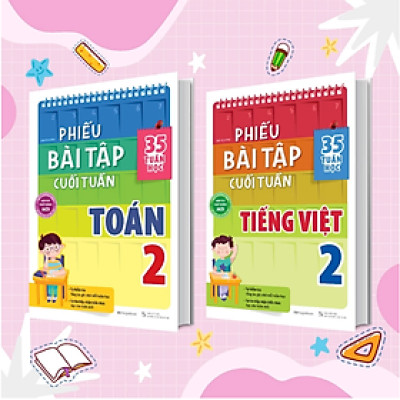 Sách Combo Phiếu Bài Tập Cuối Tuần Toán Và Tiếng Việt Lớp 2