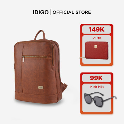 Balo da nam nữ đựng laptop 15.6 inch, ba lô công sở phom rộng, nhiều ngăn IDIGO UBP2-519-00