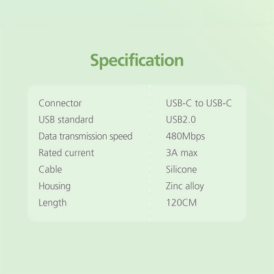 Cáp Sạc MicroPack POWER LINK C1 MC-C60 USB-C to C 60W Soft Silicone 120cm Nhiều Màu Sắc Lựa Chọn Hàng Chính Hãng