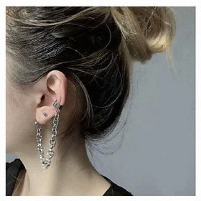 Bông tai xích unisex phong cách streetwear bụi bặm mạnh mẽ