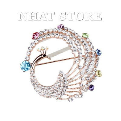 Ghim cài áo cho nam nữ, cài áo sơ mi nữ hình chim công