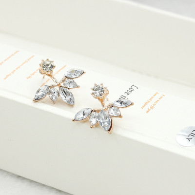 Bông tai nữ lá phong đính đá nữ tính