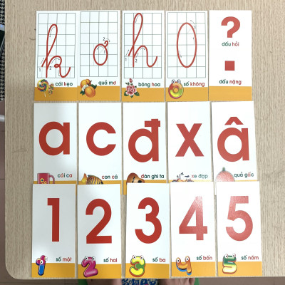 Bộ 42 Thẻ Học Nhận Biết Chữ Cái Và Số Đếm Cho Bé 
